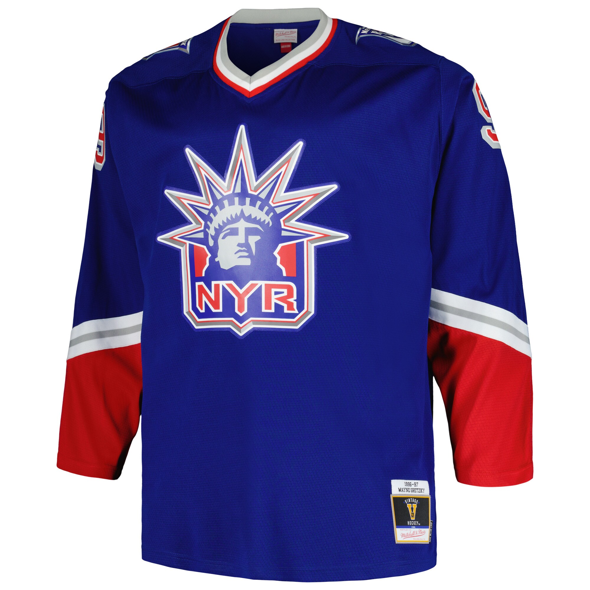 Wayne Gretzky New York Rangers Mitchell & Ness Big & Tall Blue Line   Jersey – Blue