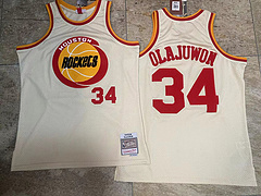 Houston Rockets  #34 Olajuwon White MN