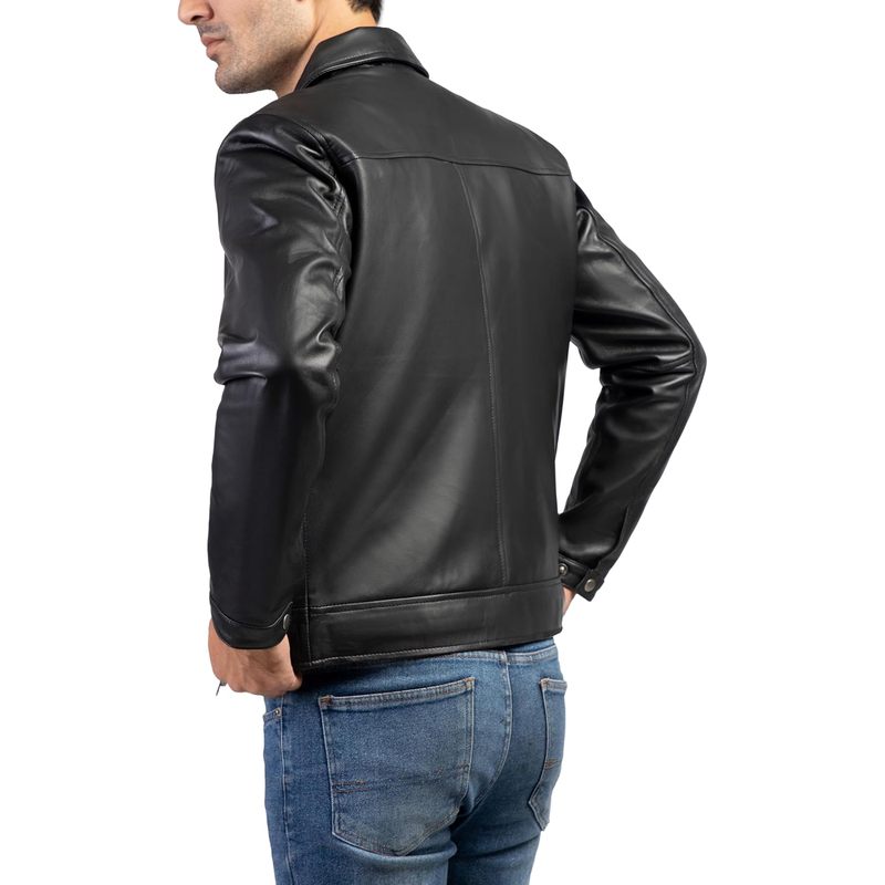 Collar Premium Leather Jacket Men