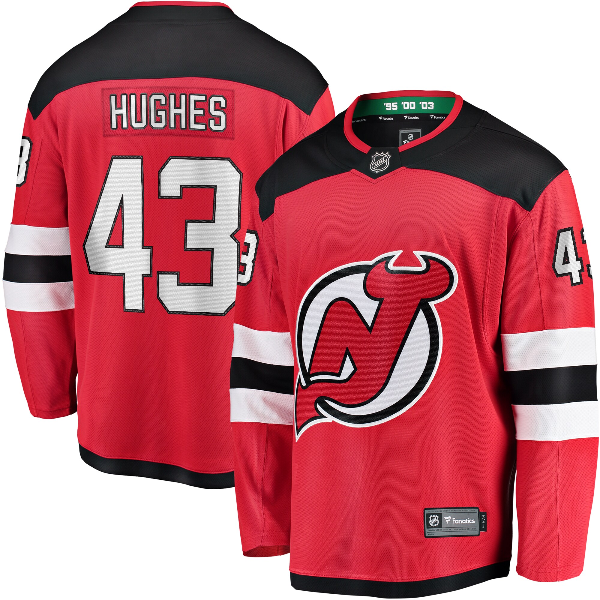 Luke Hughes New Jersey Devils Fanatics Home Breakaway   Jersey – Red