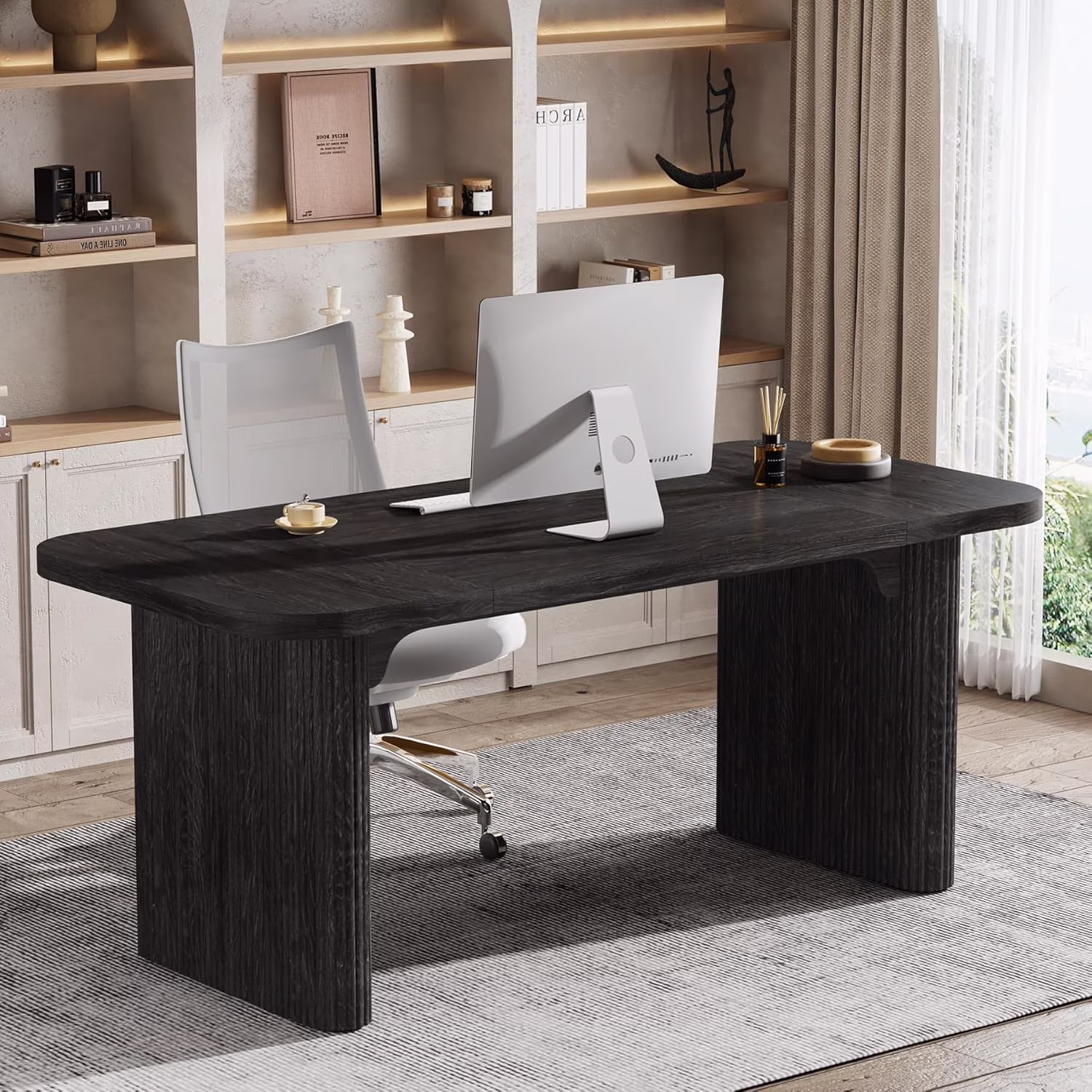 Tribesigns 63'' Computer Desk, Simple Rectangular Writing Table for Home Office Study Room Bedroom
