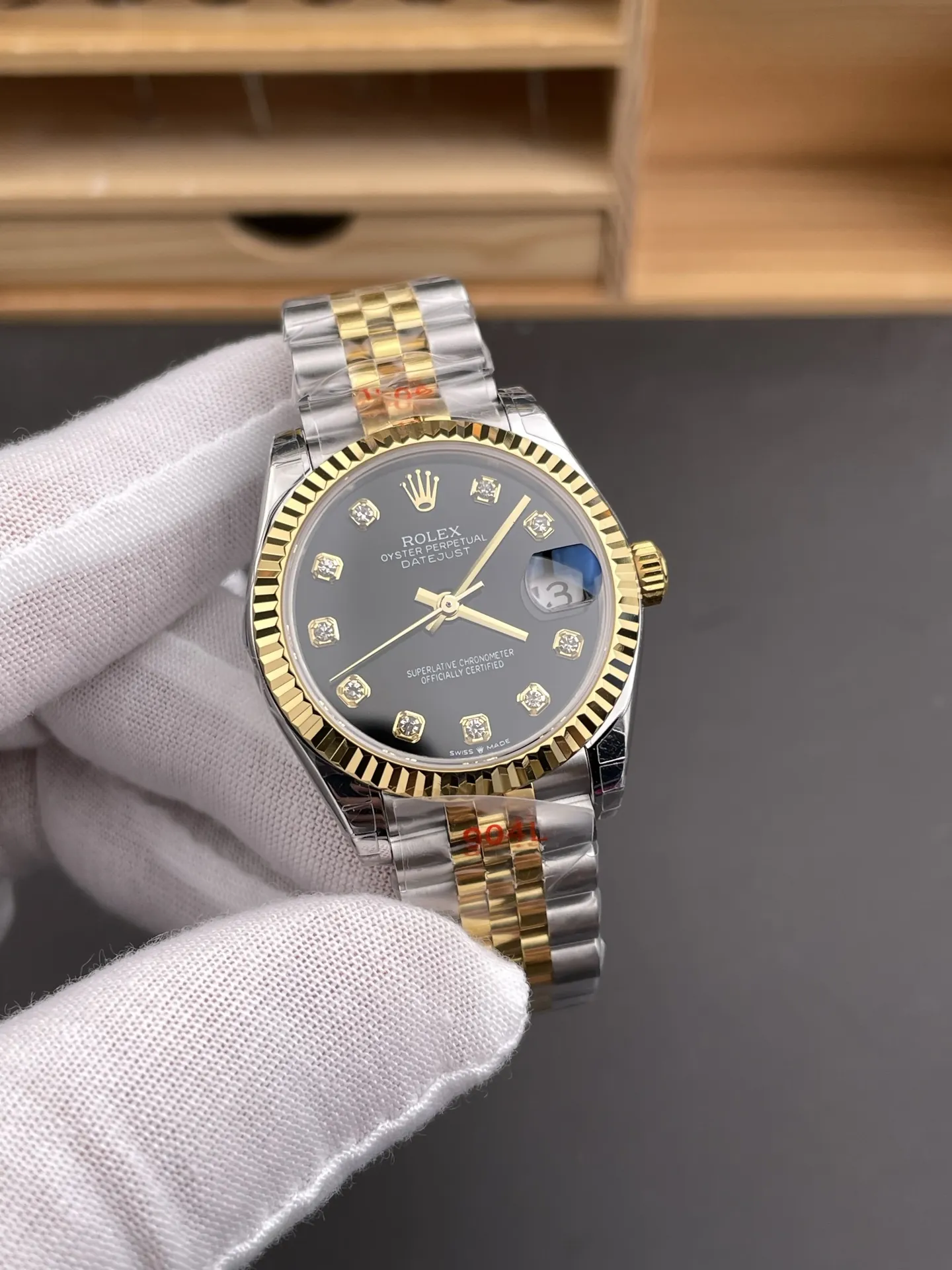 Rolex Datejust Two-Tone Black Ladies 31mm