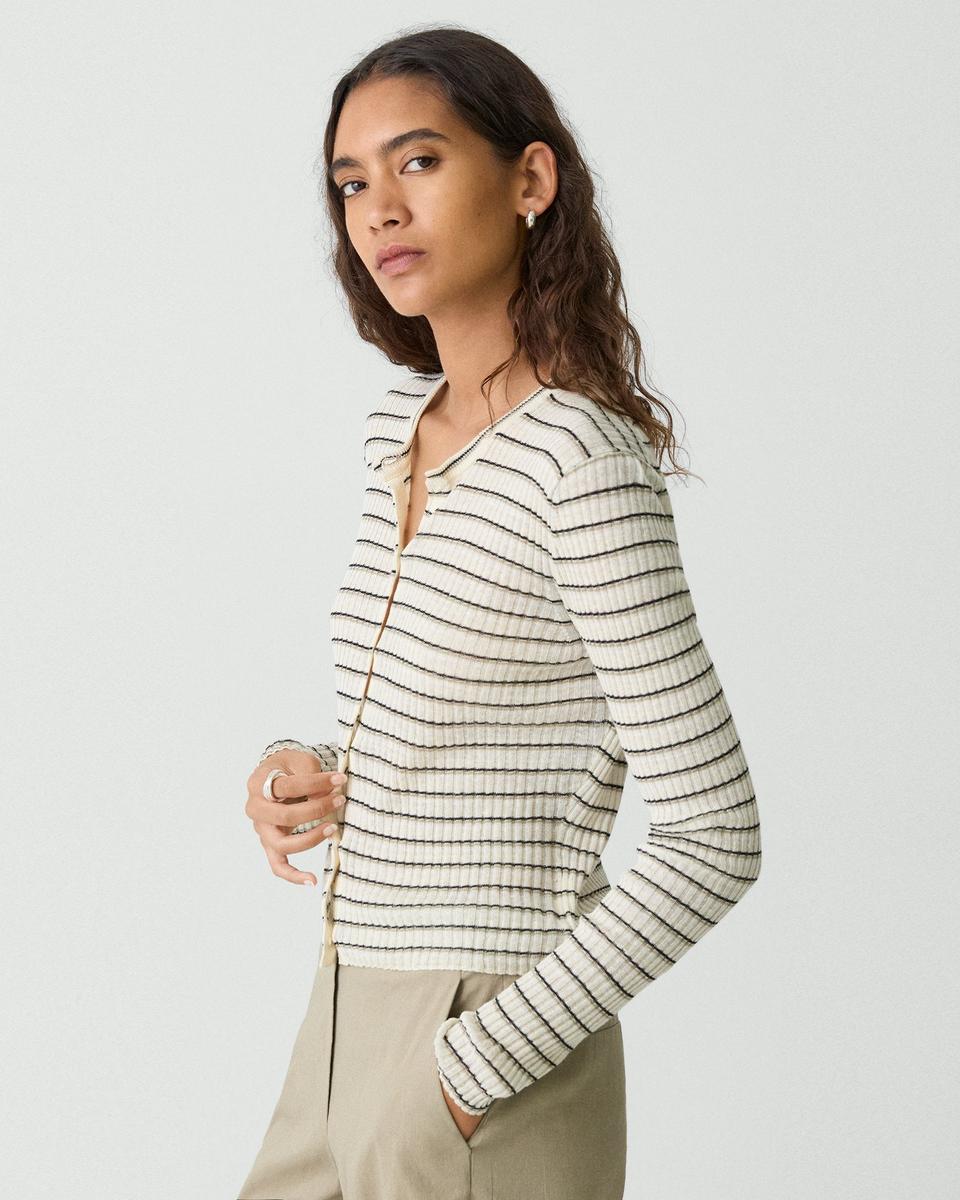 Cropped Cardigan in Linen-Blend