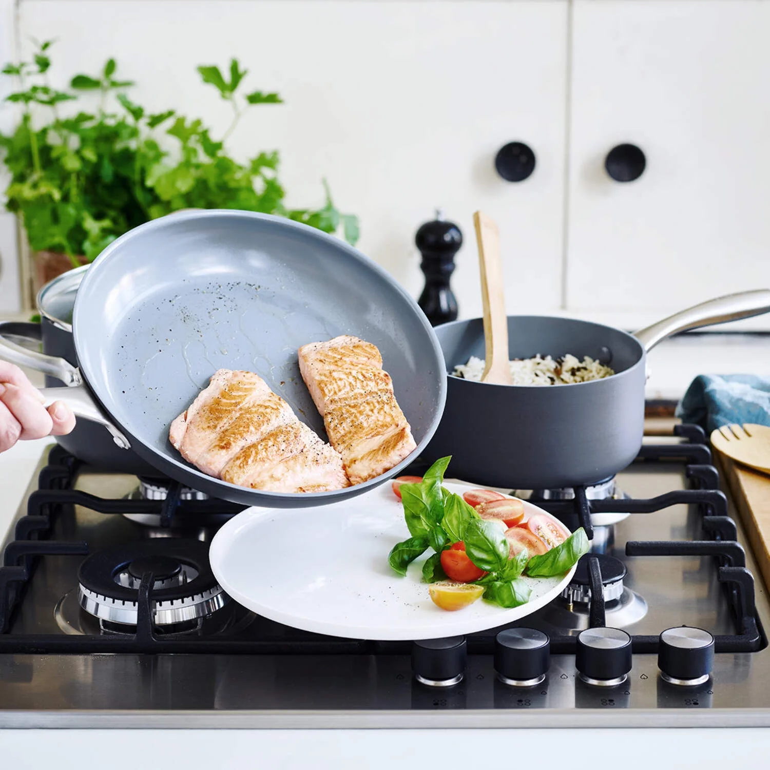 GreenPan 18-Piece Cookware Pots and Pans Set Lima, Ceramic Nonstick, Oven & Dishwasher Safe, Bakeware