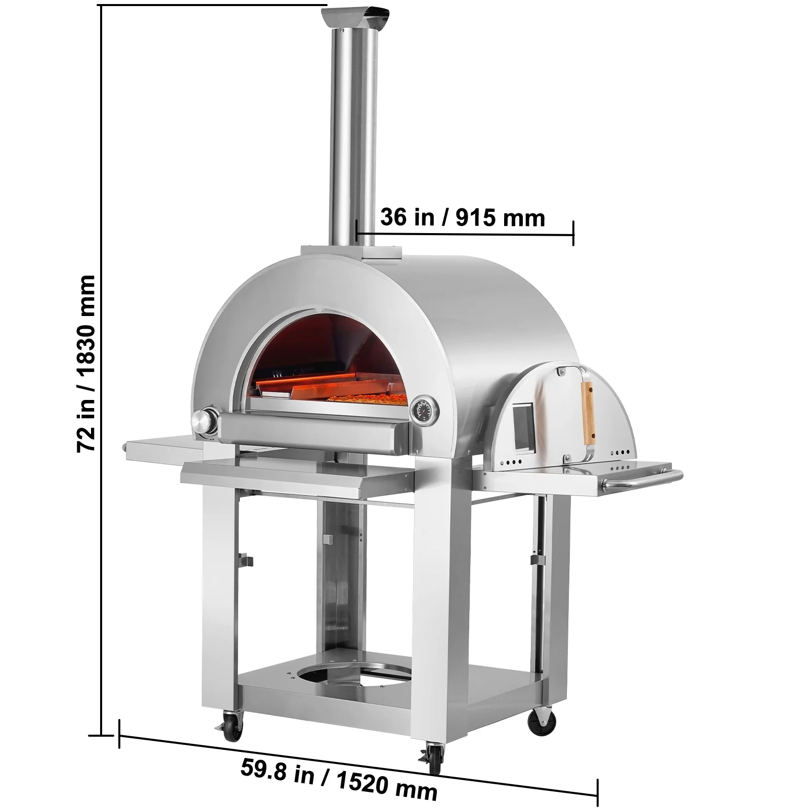 KFFKFF Two-Source Pizza Cooker for Exterior Applications, 22