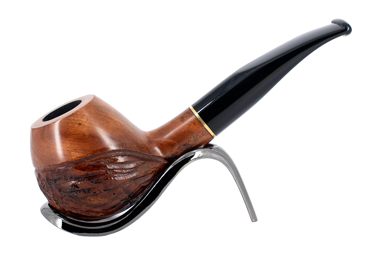 Jean Claude 9mm Filter Rustic Wave Briar Smoking Pipe - Shape 50
