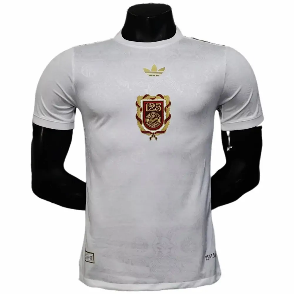 2025-26 New Season Bayern 125th Anniversary Edition White Jersey - Player Edition