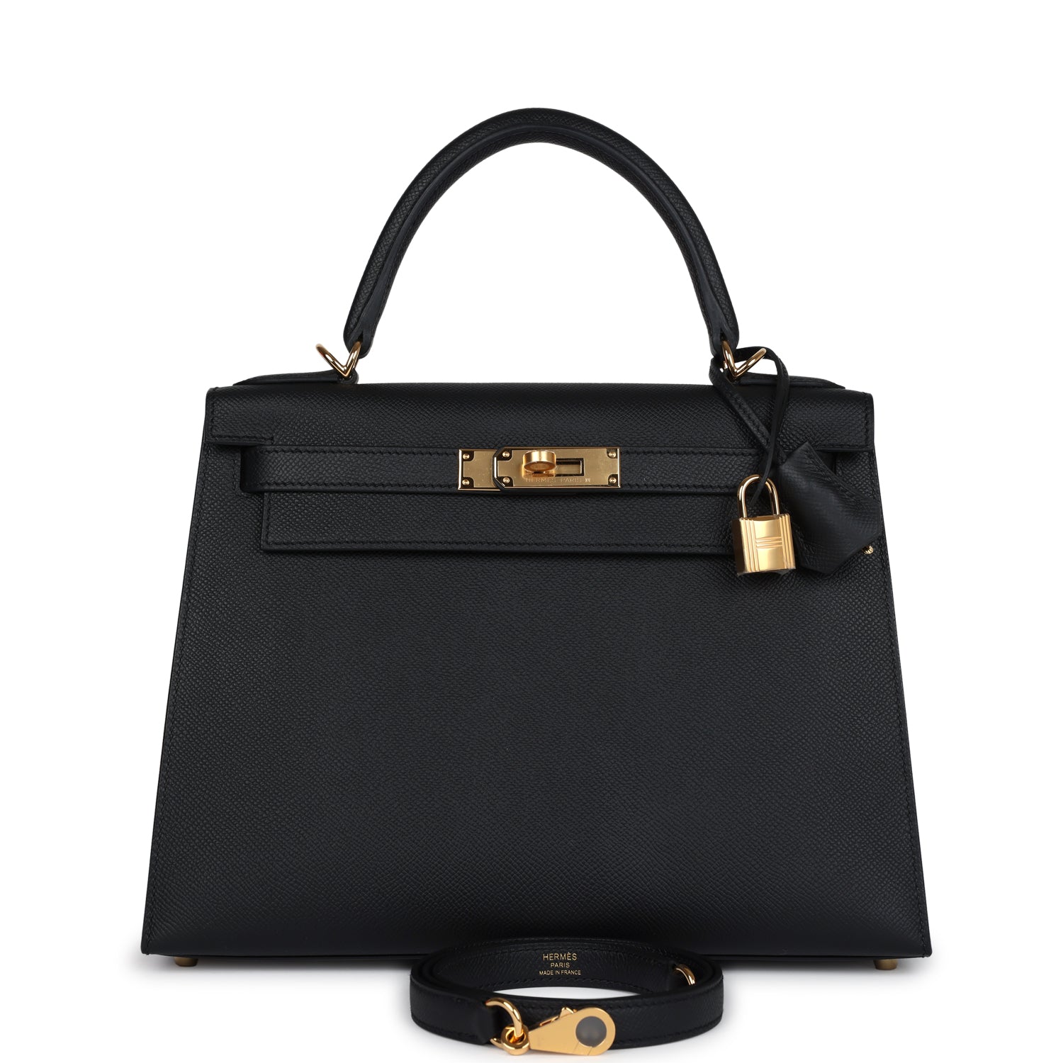 Kelly Sellier 28 Black Epsom Gold Hardware