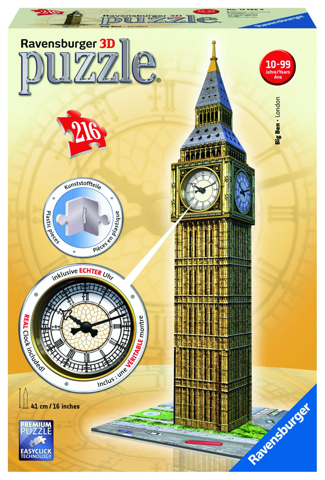 Ravensburger Big Ben with Clock, 216pc 3D Jigsaw Puzzle