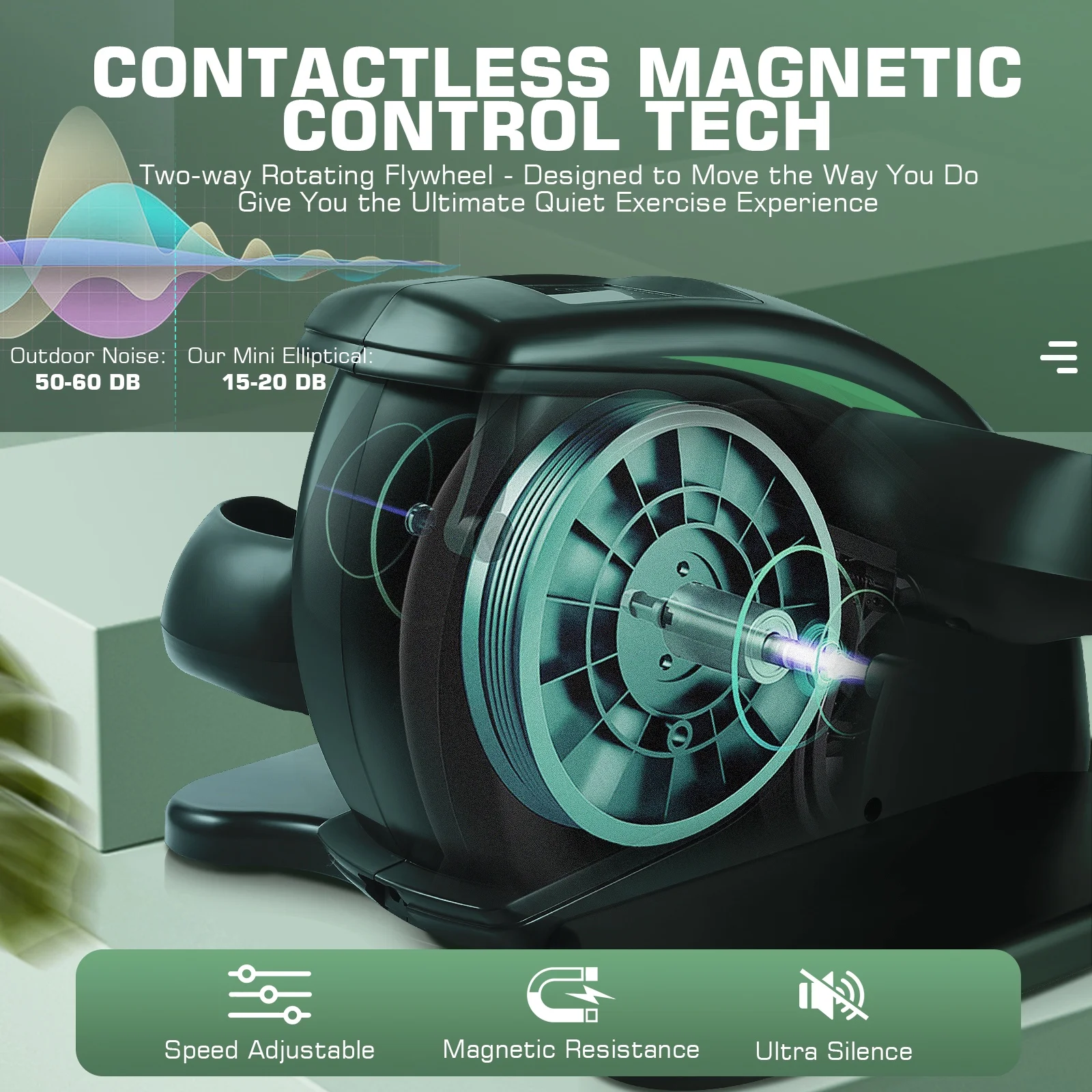 Elliptical Machine, Under Desk Elliptical with Remote Control, Quiet Home Ellipse Exerciser for Seniors