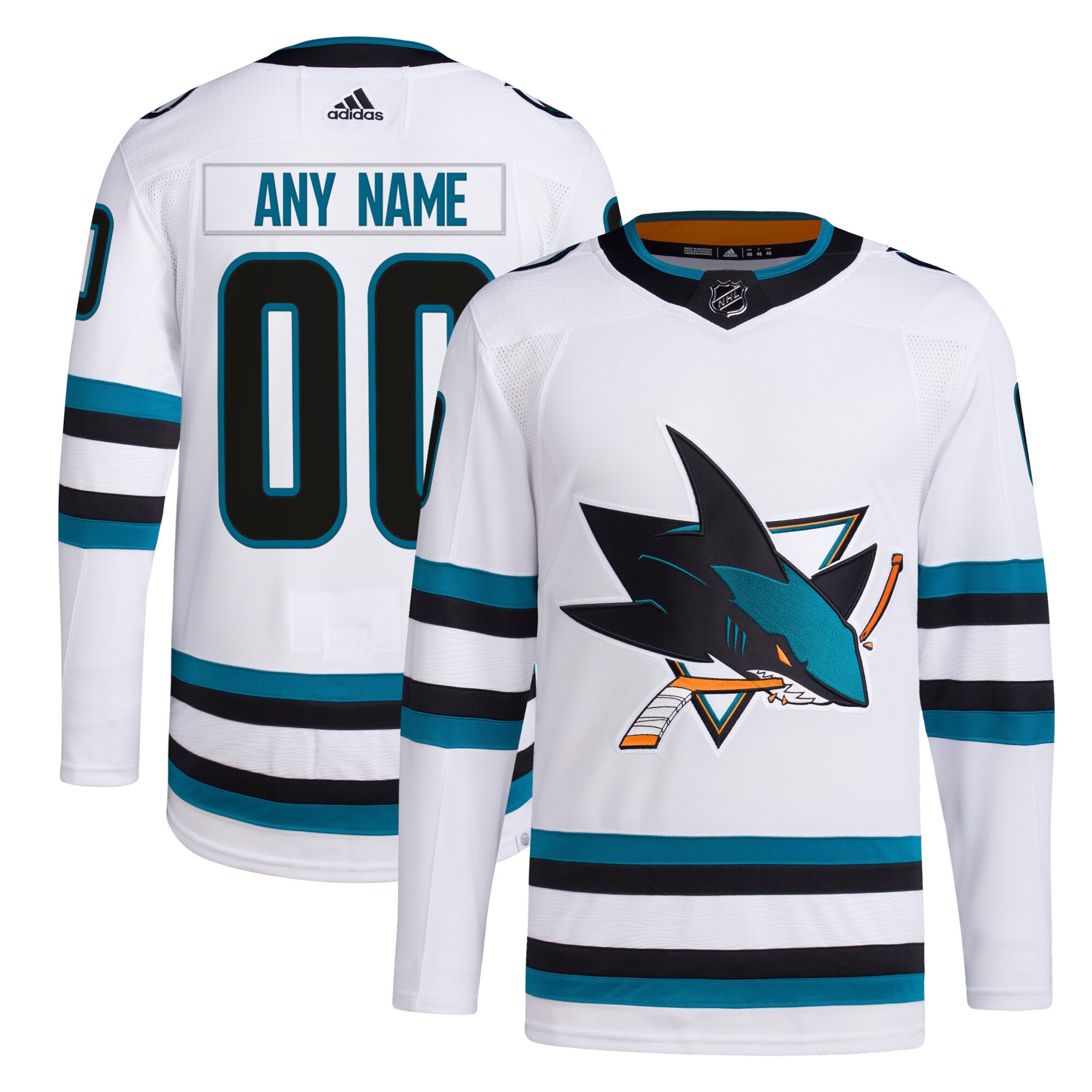 San Jose Sharks   Away  Primegreen  Custom Jersey – White