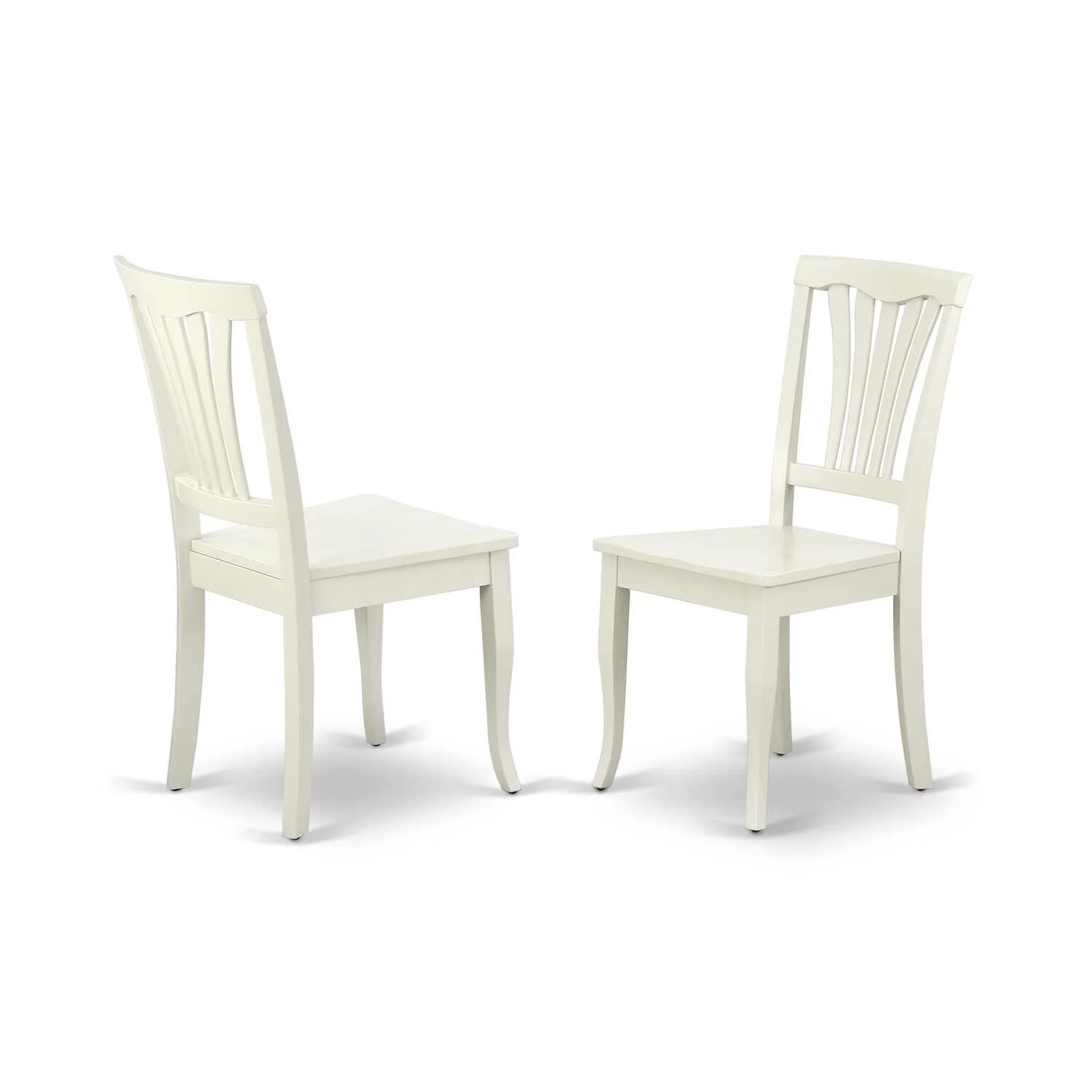 East West Furniture Boston 3-piece Dining Table & Slatted Chairs in Linen White