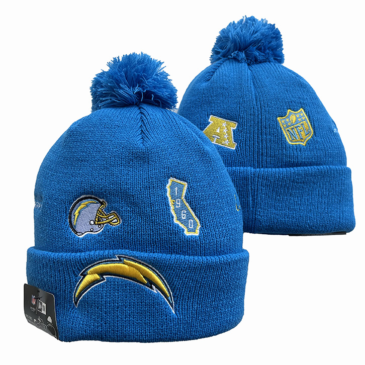 Los Angeles Chargers Cuffed Knit Hat with Pom