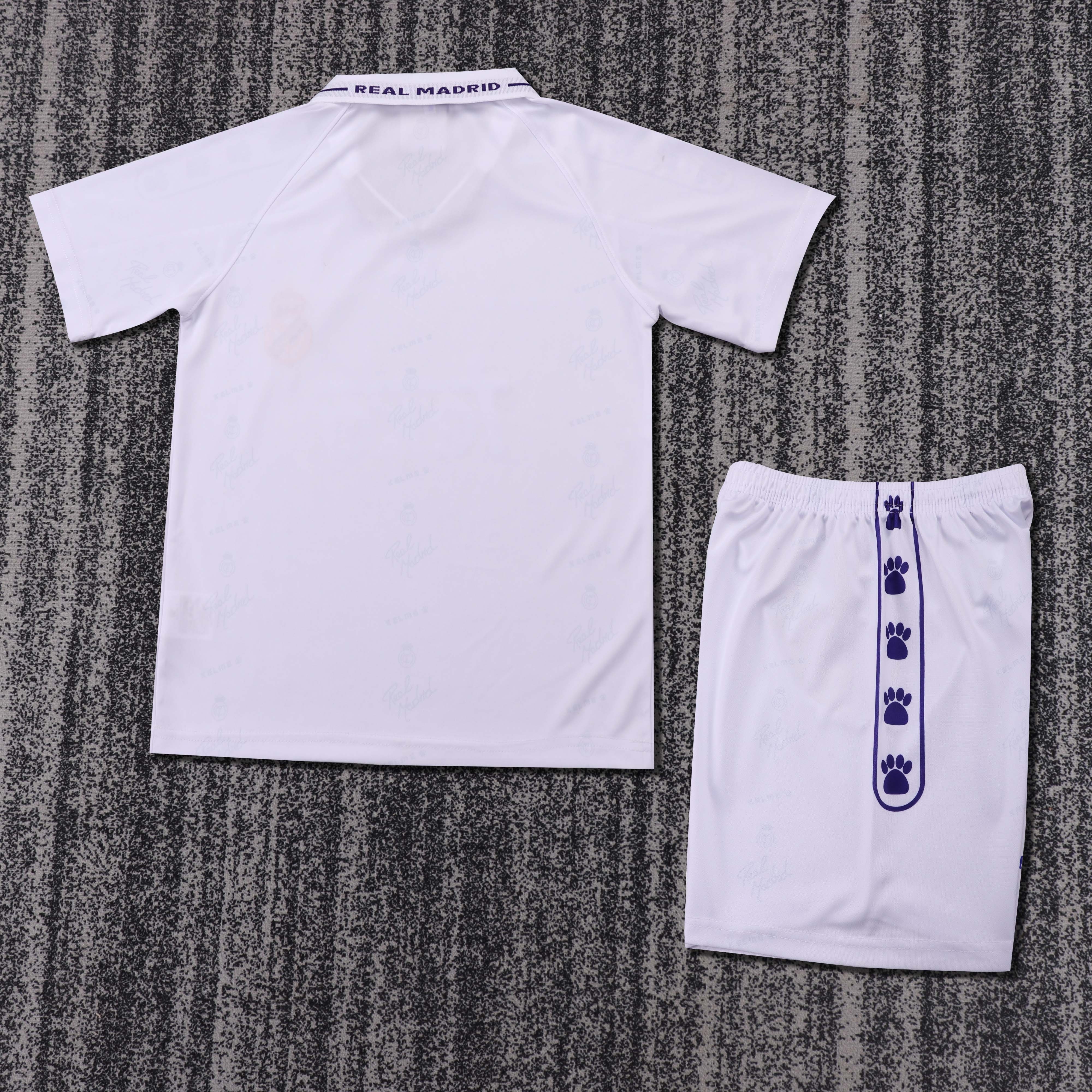 1994-96 Real Madrid Home Retro Children's Jersey Set - Fans Edition