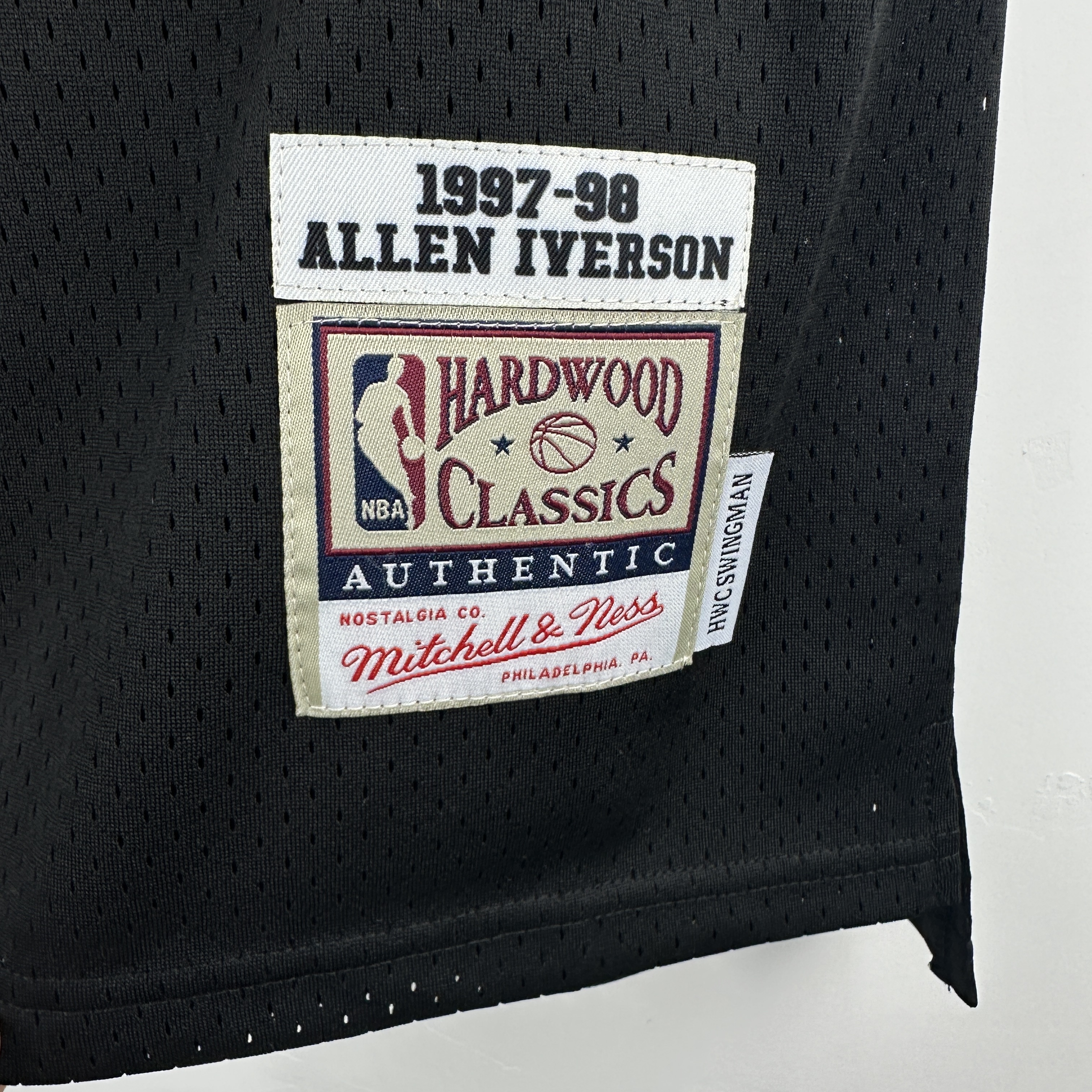 Embroidered MN Retro Jersey 76ers 97/98 Season Big Star Black No. 3 Iverson