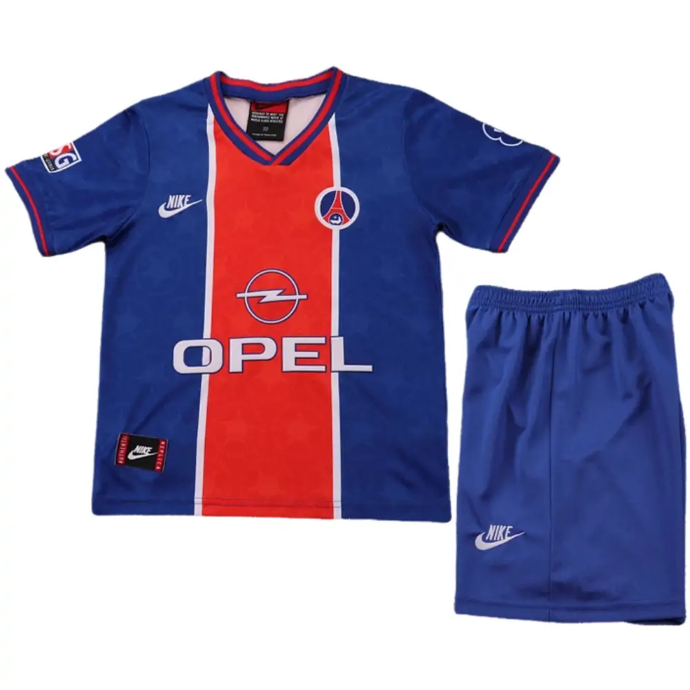 1995-96 Paris Saint-Germain Home Retro Children's Jersey Set - Fans Edition