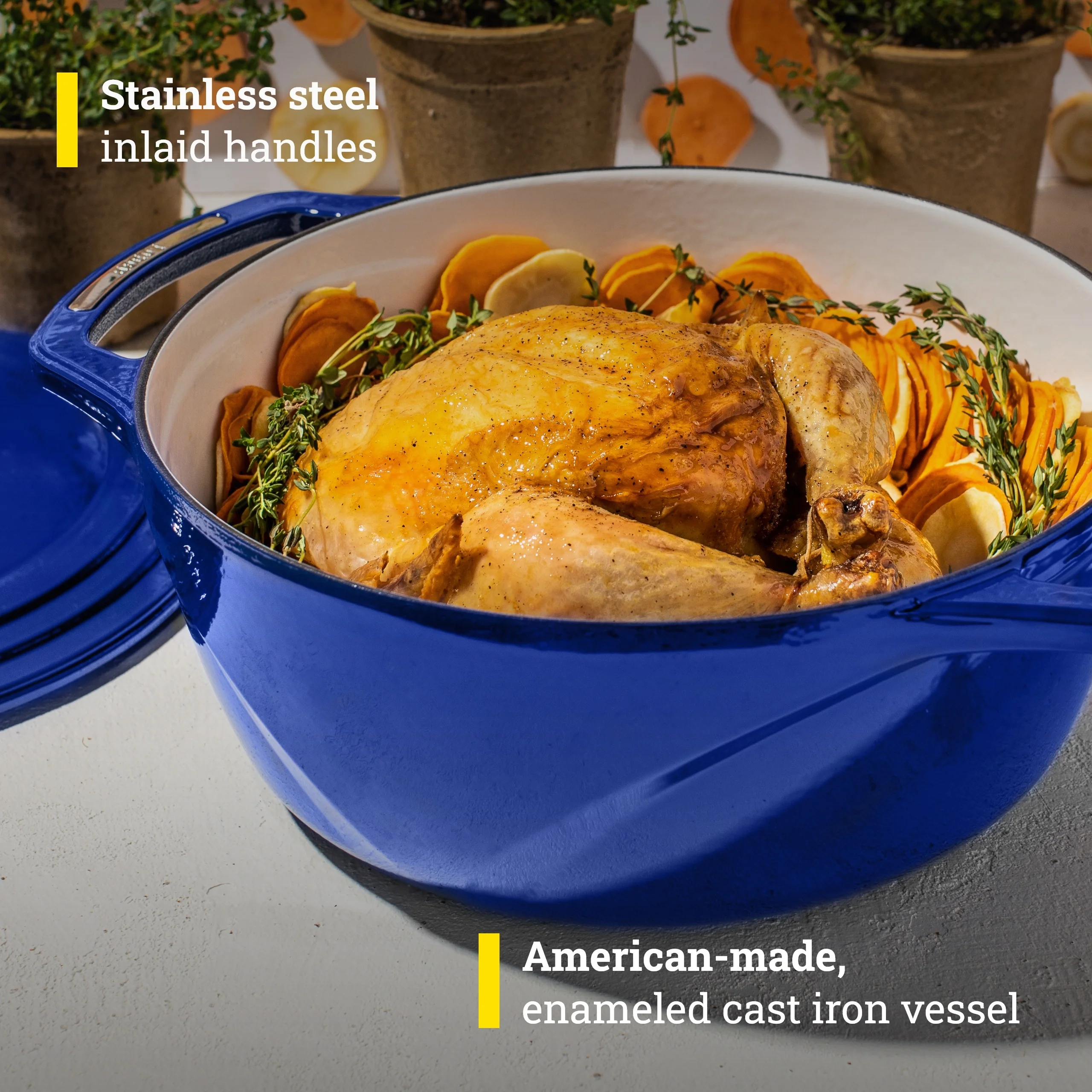 Lodge USA Enamel Dutch Oven, 7.5 qt., Blue