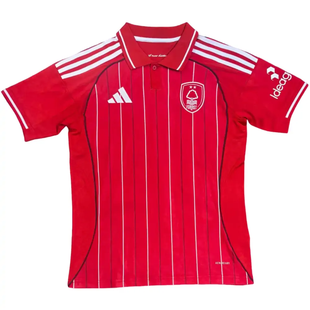 2025-26 Nottingham Forest Home Jersey without Advertisements - Fans Edition