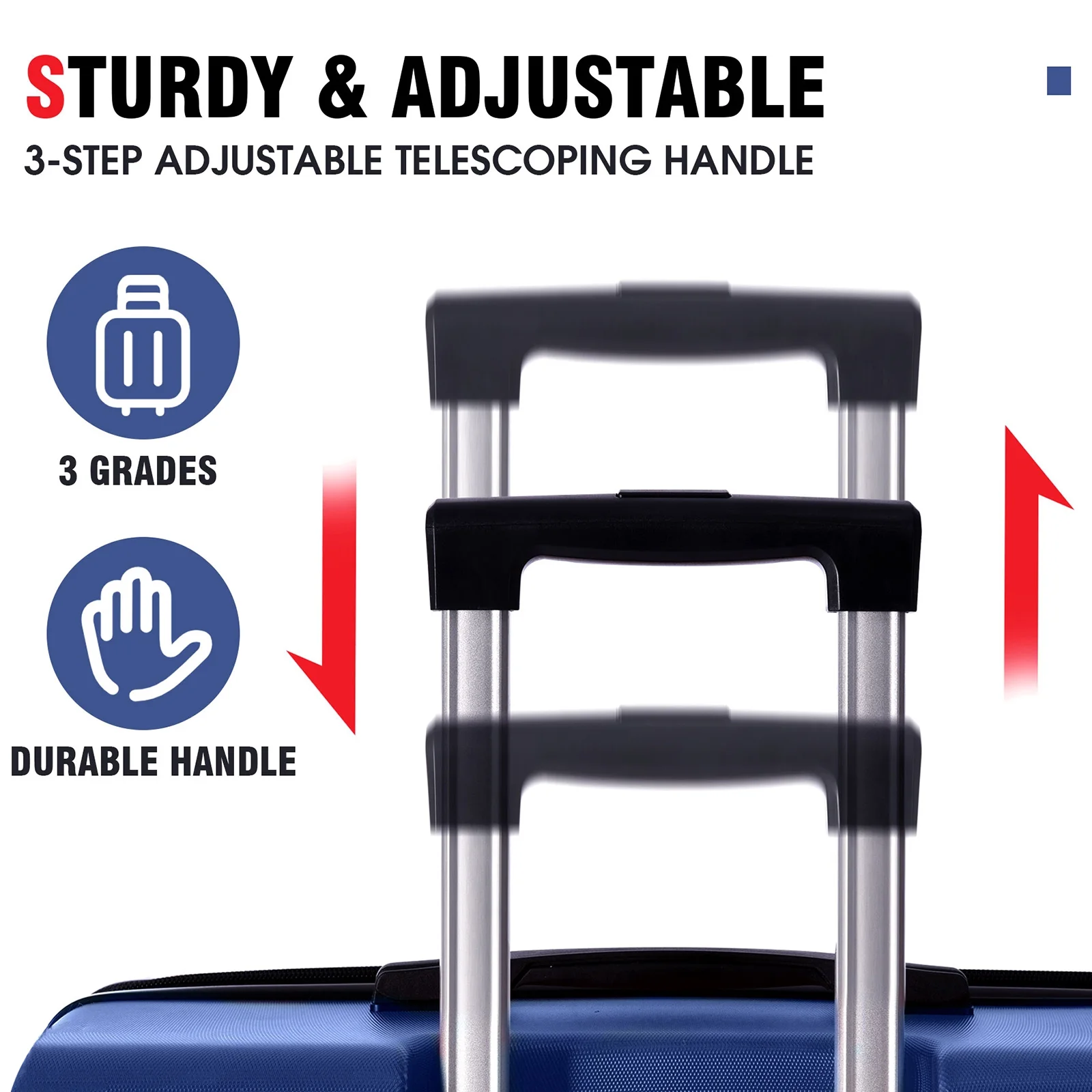 EUROCO 3 Piece Luggage Set, Expandable Hardshell Suitcase with TSA Lock and Double Spinner Wheels,ABS Lightweight Durable Travel luggage Set(20