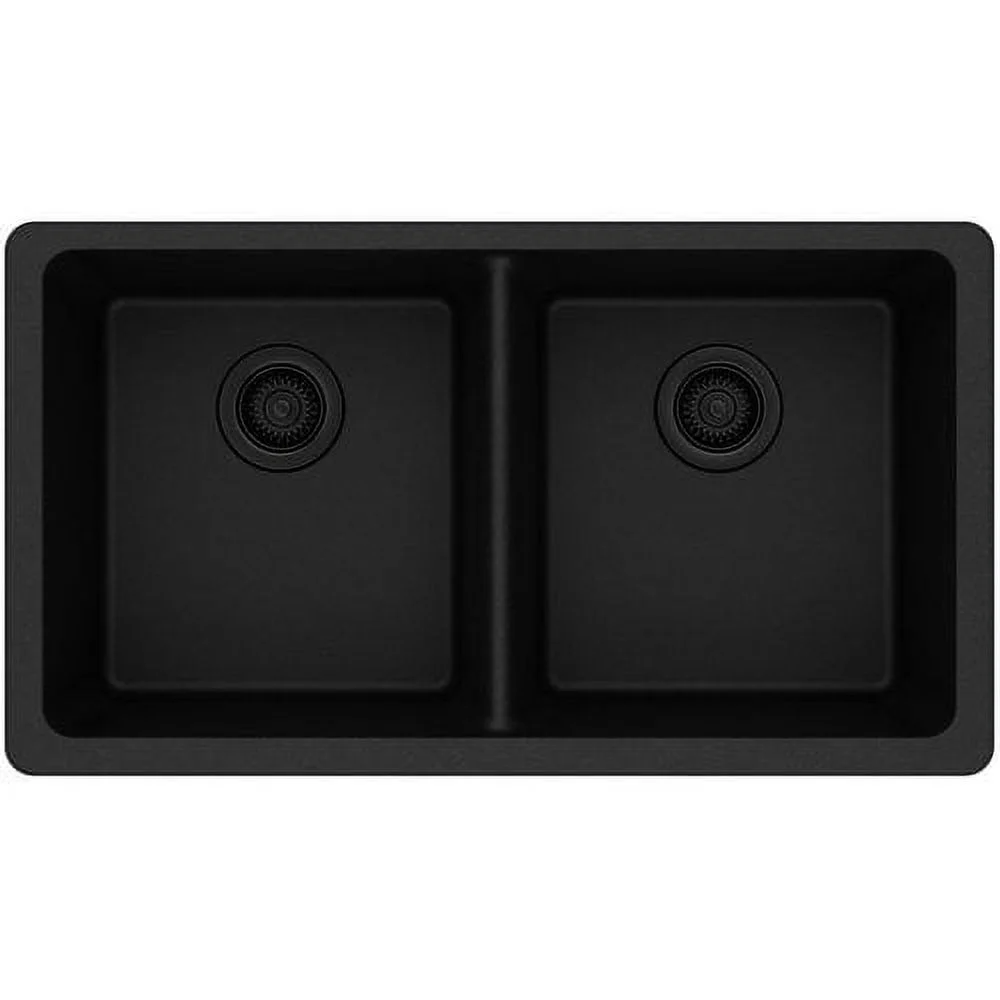 Elkay ELGU3322 White Granite Composite 33in Rectangle Double Bowl Undermount Sink