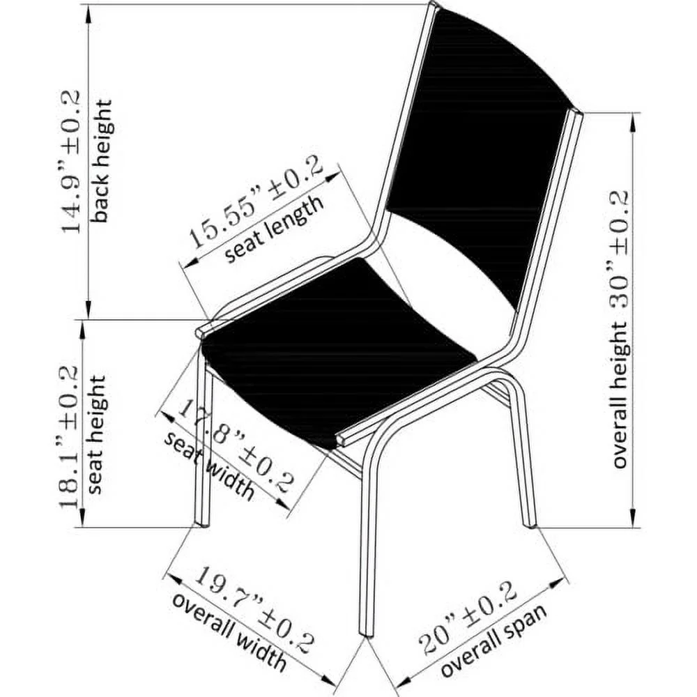 Lorell Padded Armless Stacking Chairs - 4/CT Black Vinyl Seat - Vinyl Back - Steel Frame - Black - Steel, Vinyl - 20.8