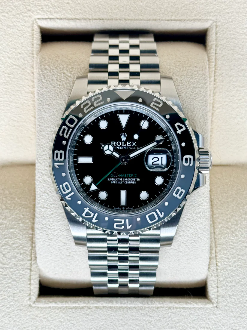【Super Clone】RLX GMT-Master II Black Grey Bezel Jubilee Bracelet  126710grnr-0003