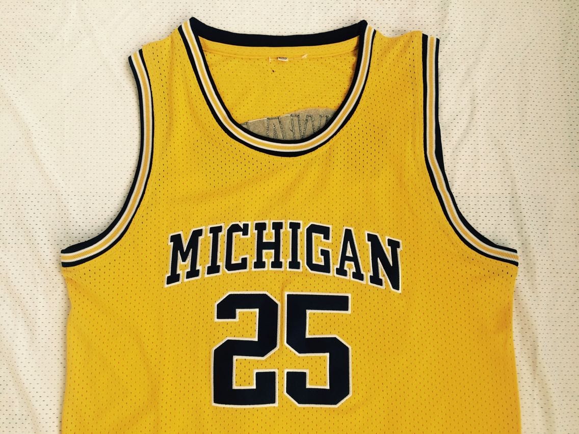 NCAA University of Michigan No. 25 Juwan Howard's ultimate mesh yellow jersey
