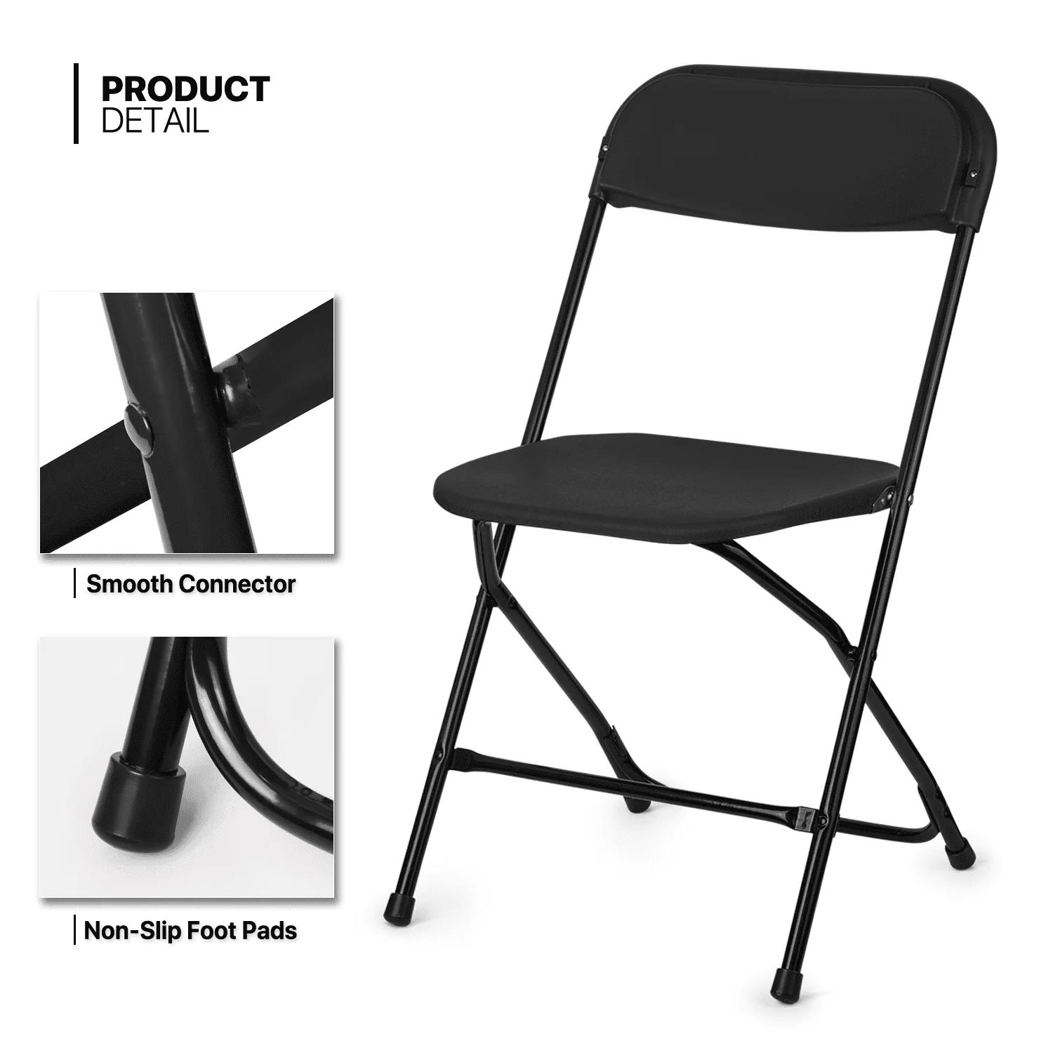 Magshion 11 Pieces 8 Ft Heavy Duty Folding Utility Table and Chair Set, Rectangle Fold in Half Table Outdoor Picnic Desk with Handle and Foldable Chairs, White/Black