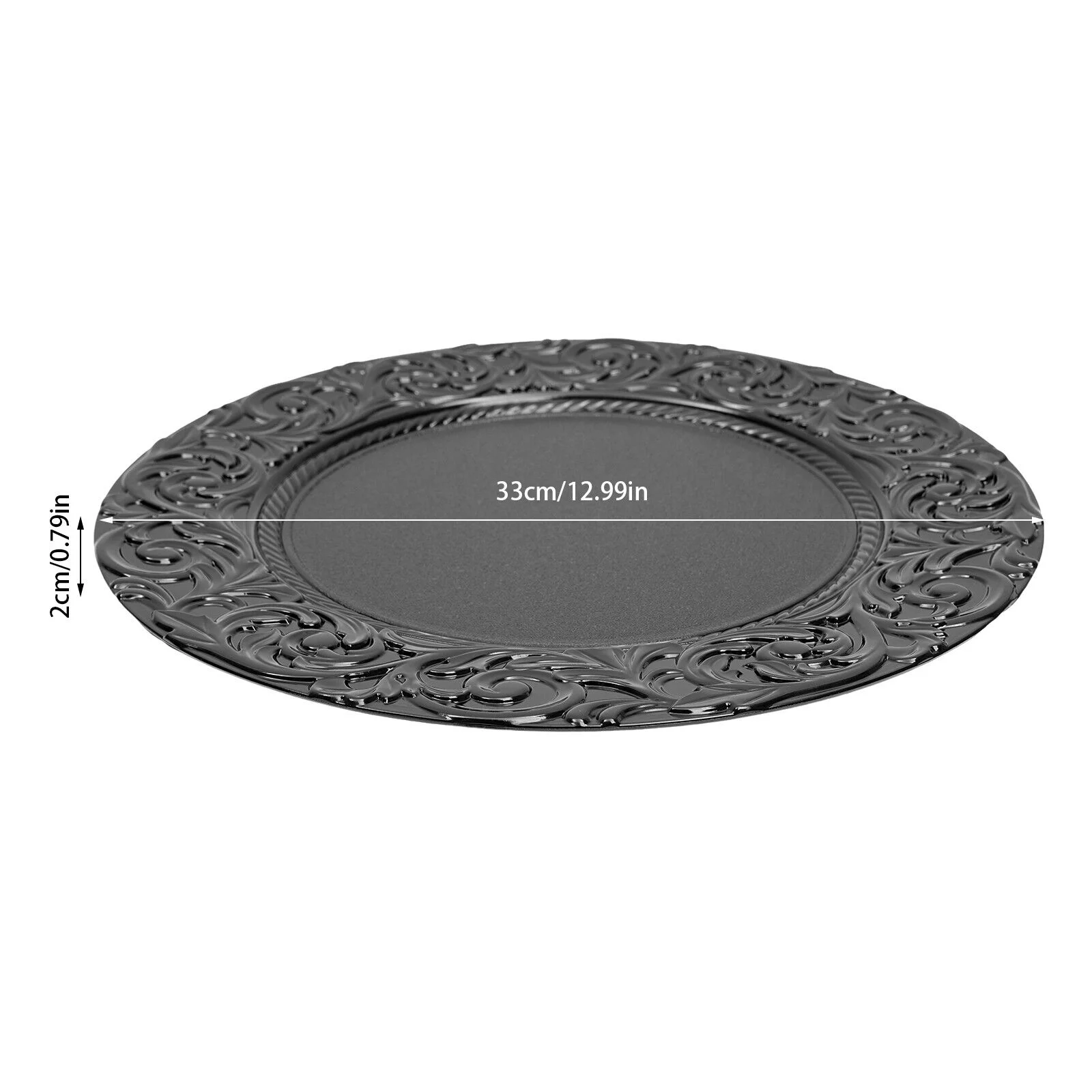 TFCFL 100PCS PP Charger Plates Set 13'' Round Charger Plates Reusable Serving Plates Party Table Decor Gold/Black/Silver/Green