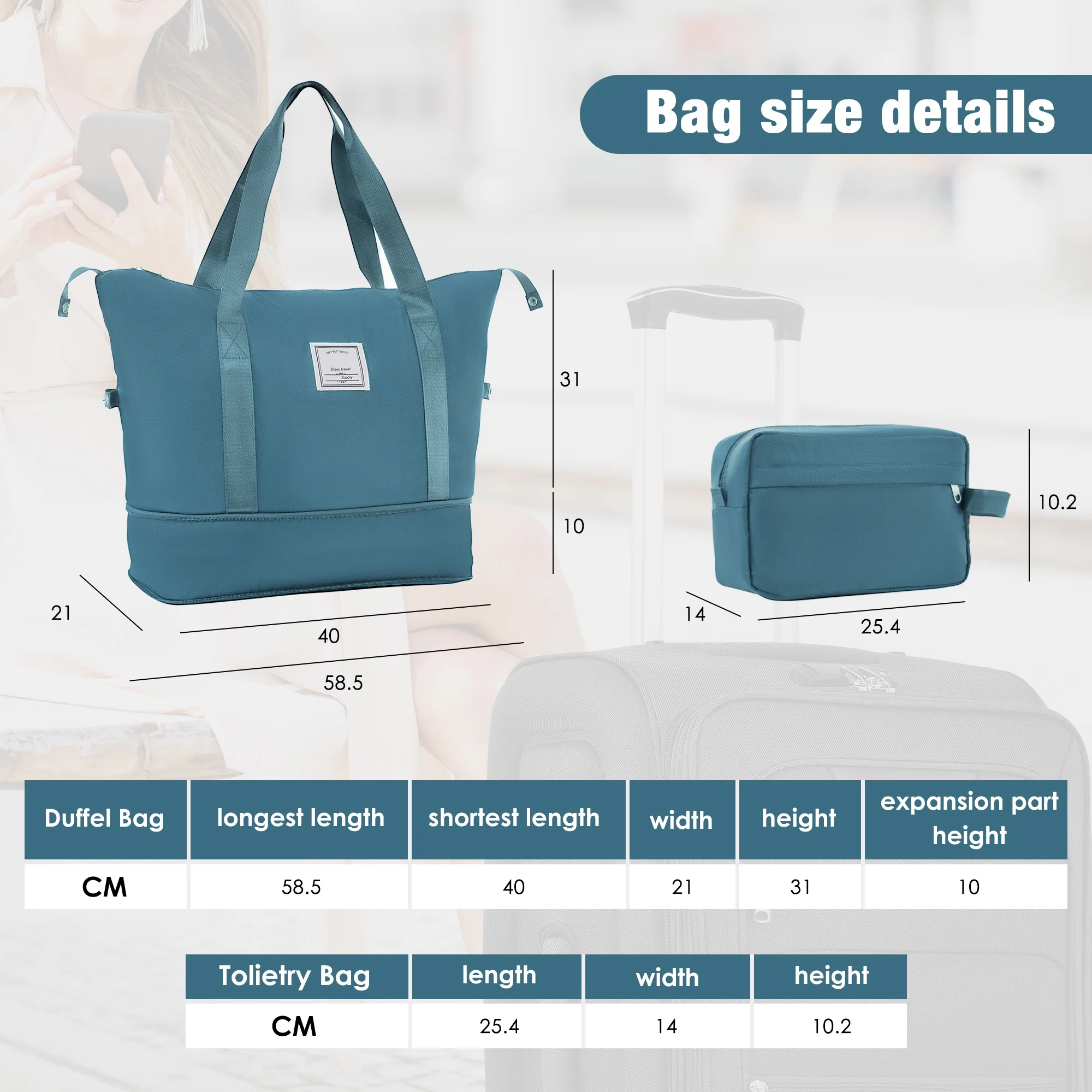 PAPROOS 3 PCS Luggage Set with Duffel Bag, Lightweight Carry on Softside Suitcases Set, 20in 24in 28in Expandable Suitcase with Spinner Wheel and TSA Lock, Softshell Luggage Travel Set, Gray