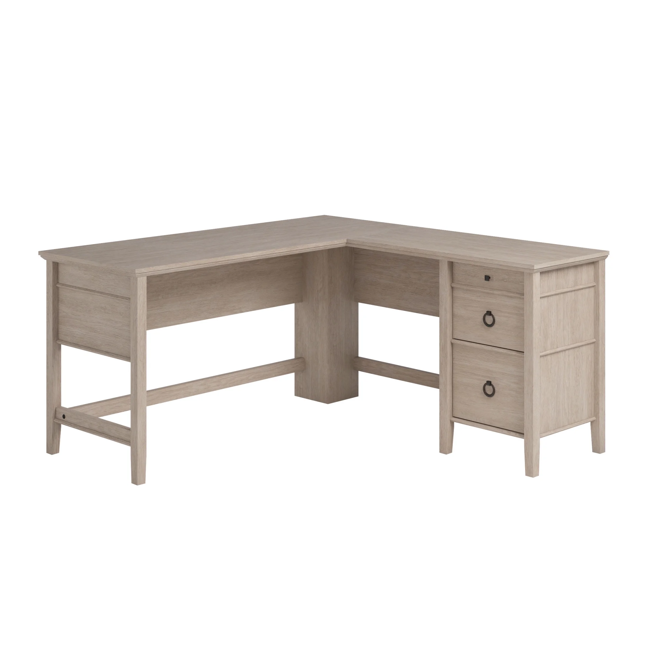 Sauder East Adara L-Shaped Computer Desk, Cascade Oak Finish