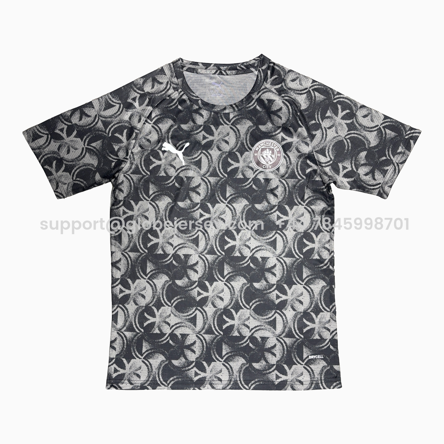 Manchester City 25-26 Grey And Black Pre-Match Jersey - Fans Version
