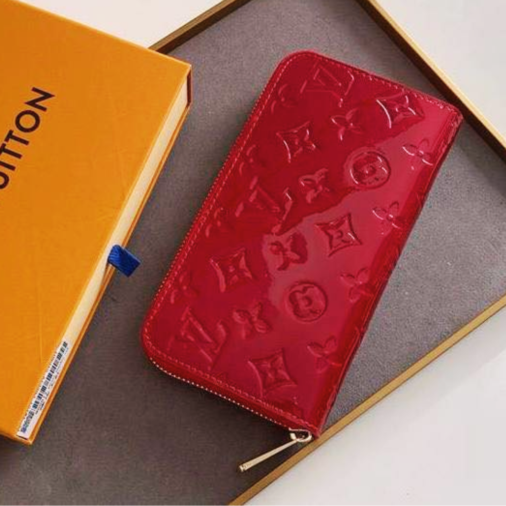 Louis Vuitton Zippy Wallet Monogram Vernis Pomme D’amour 7.5 Inches M91457