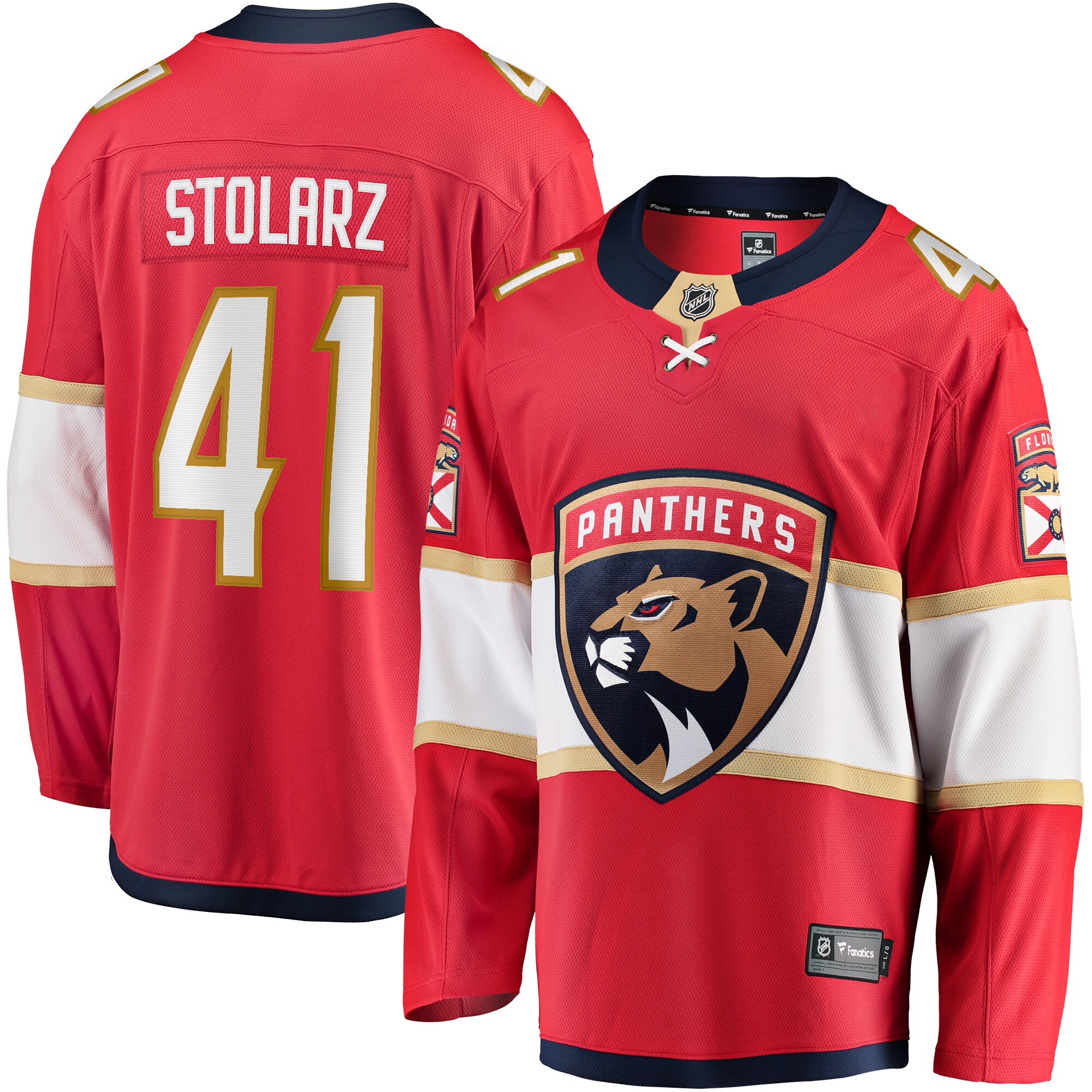 Anthony Stolarz Florida Panthers Fanatics Home Breakaway Jersey – Red