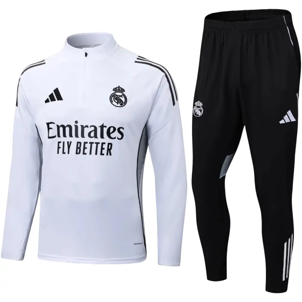 2025-26 Real Madrid White Kids Training Shirt