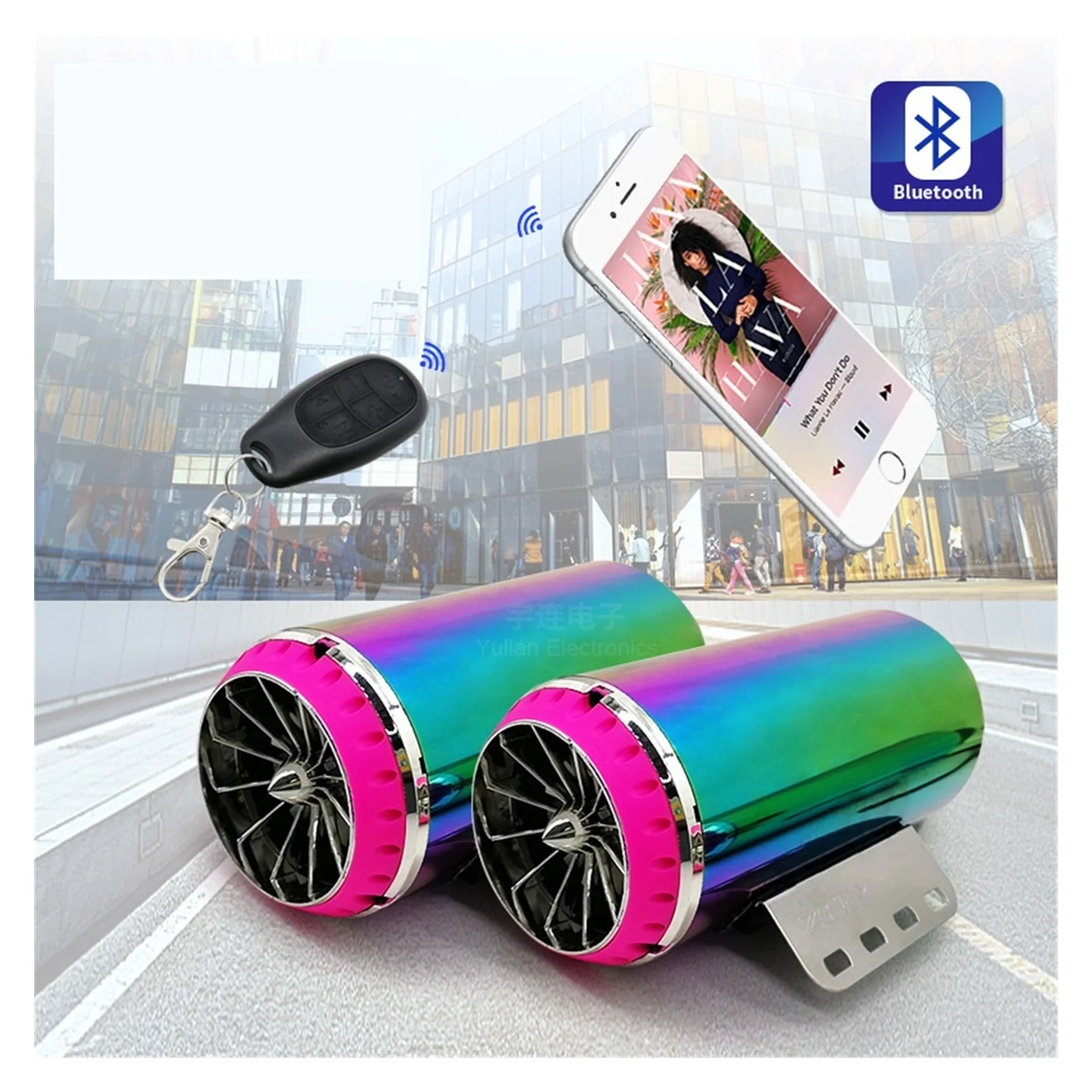 With Simulator Exhaust Pipe Motorcycle Au-dio Battery Car Bluetooth Subwoofer Electric Car Color Plated Speaker ,Clear Distortion-Free