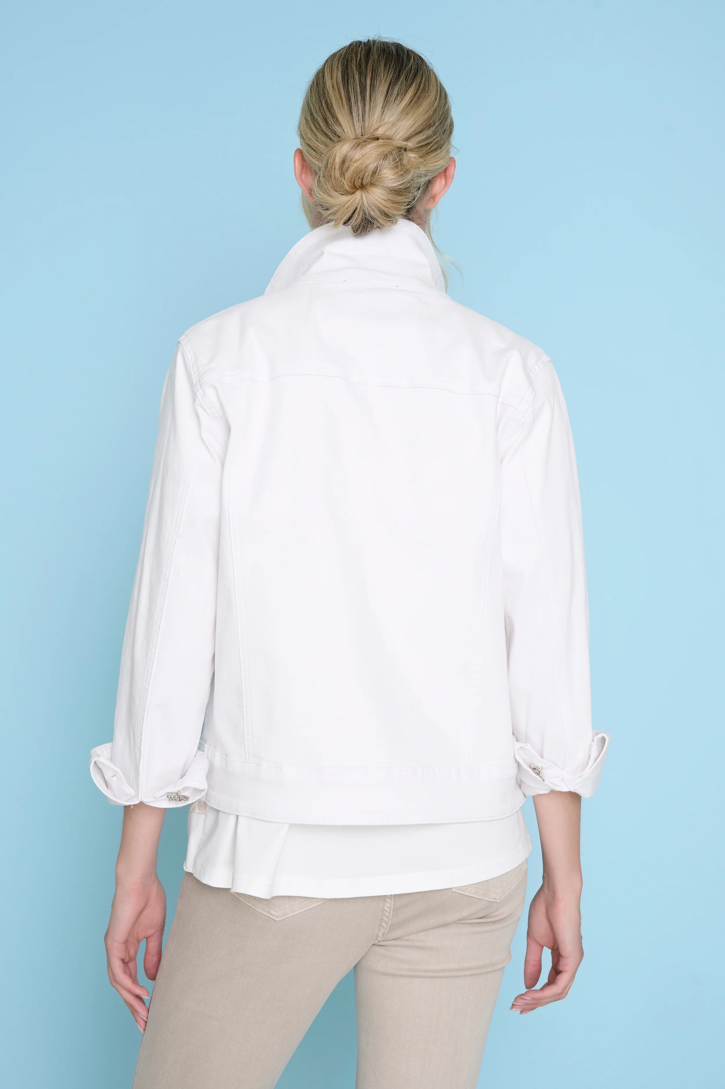 Flower Button Denim Jacket