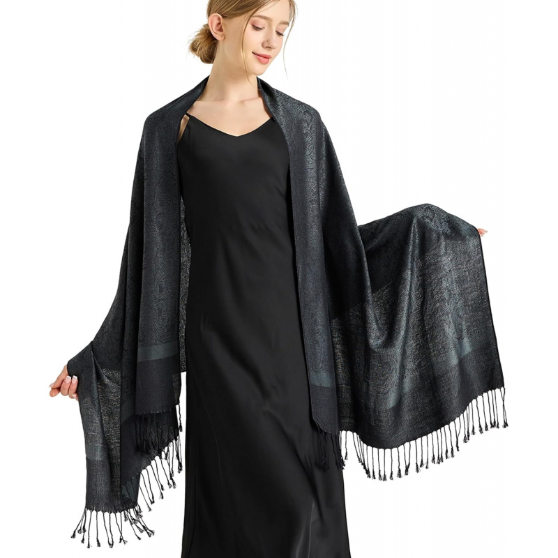Silky Paisley Pashmina Shawl Scarf-Women's Soft