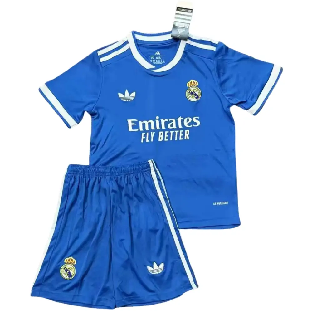 2025-26-Real Madrid Second Away Blue-Jersey-Children's Set