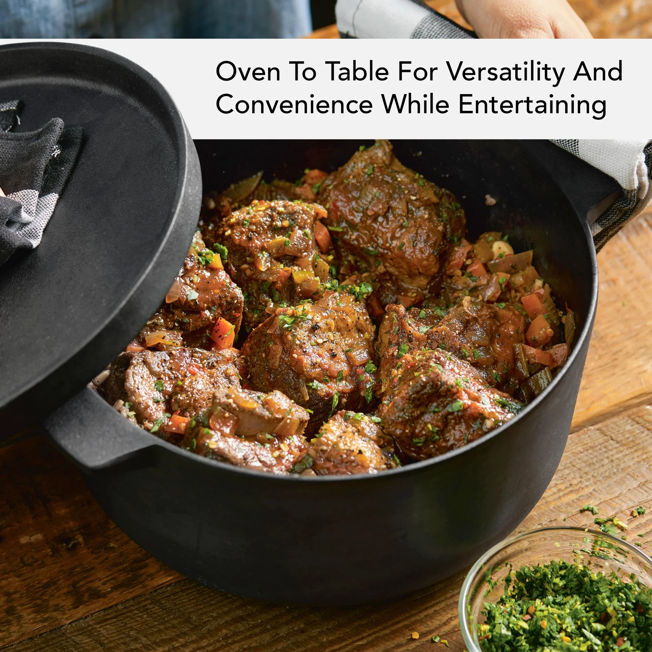KitchenAid Seasoned Cast 6 Quart Iron Induction Dutch Oven Casserole, Metal Utensil, Broiler and Oven Safe to 500��F, Cast Iron Black