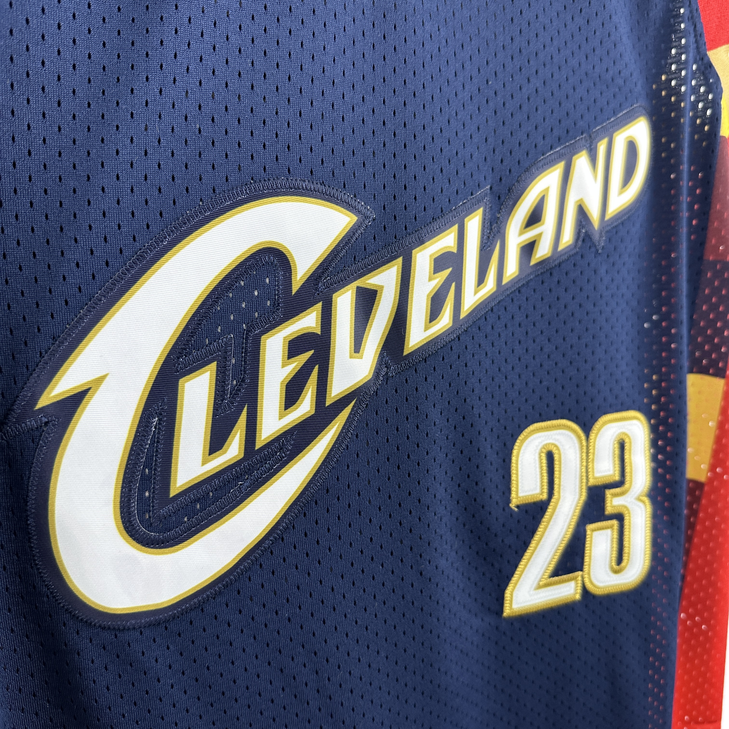 Embroidered MN Retro Jersey Cavaliers 08/09 Season Navy Blue No. 23 James