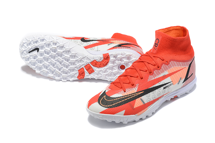 European Cup Assassin 14th generation Cristiano Ronaldo exclusive high-top fully knitted waterproof MD air cushion grass spike football shoes