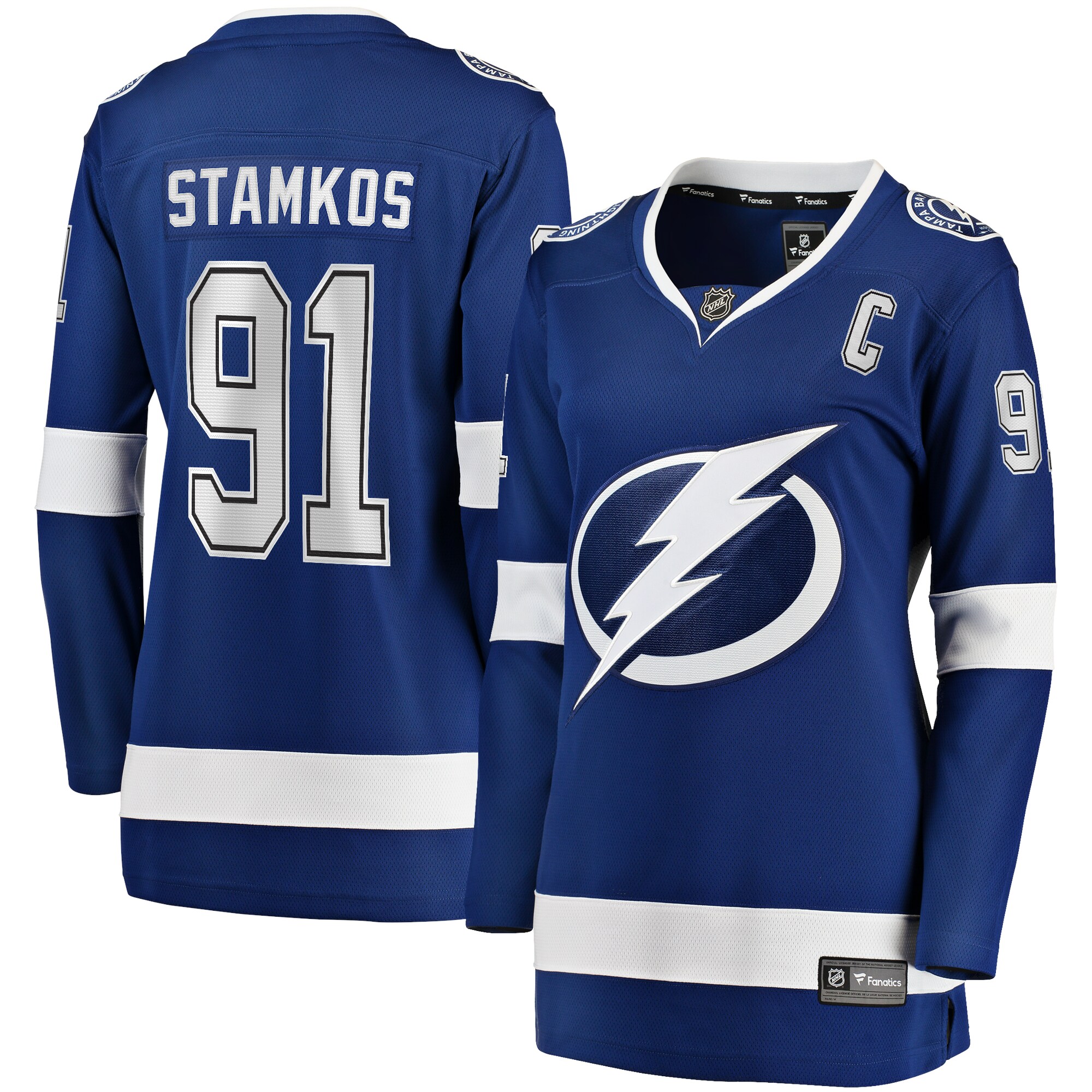 Steven Stamkos Tampa Bay Lightning Fanatics Women’s Captain Patch Home Breakaway   Jersey – Blue