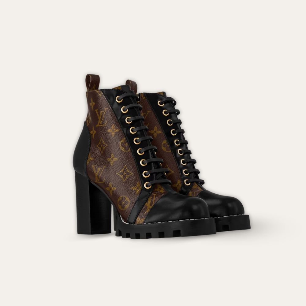 Louis Vuitton Star Trail Ankle Boot Patent Monogram Material Black 1A2Y7P