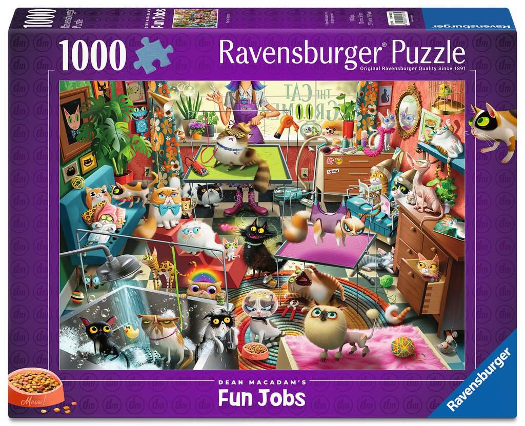 The Cat Groomer by Dean Macadam - 1000 Piece Jigsaw Puzzle (Ravensburger)