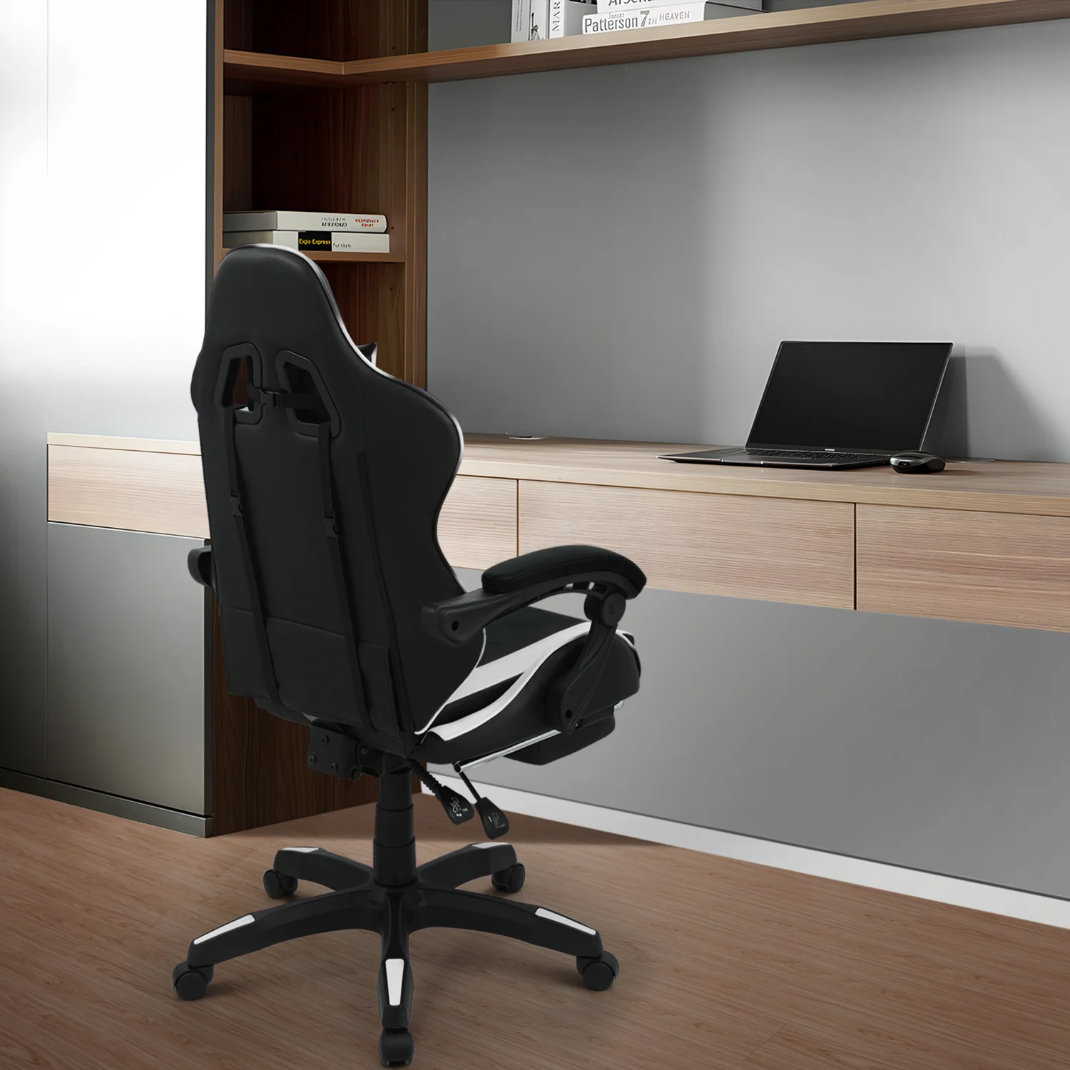 Magshion Adjustable Gaming Chair, Ergonomic PC Computer Seat with Headrest and Lumbar Support for Adults Teens Desk Chair, Black