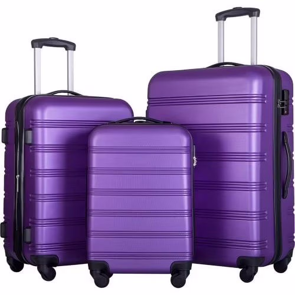 Expandable Suitcase Set of 3 with Double Spinner Wheels, Indestructible PP Material Hard Shell Luggage Sets TSA Lock, Carry on Expandable, Lightweight,20