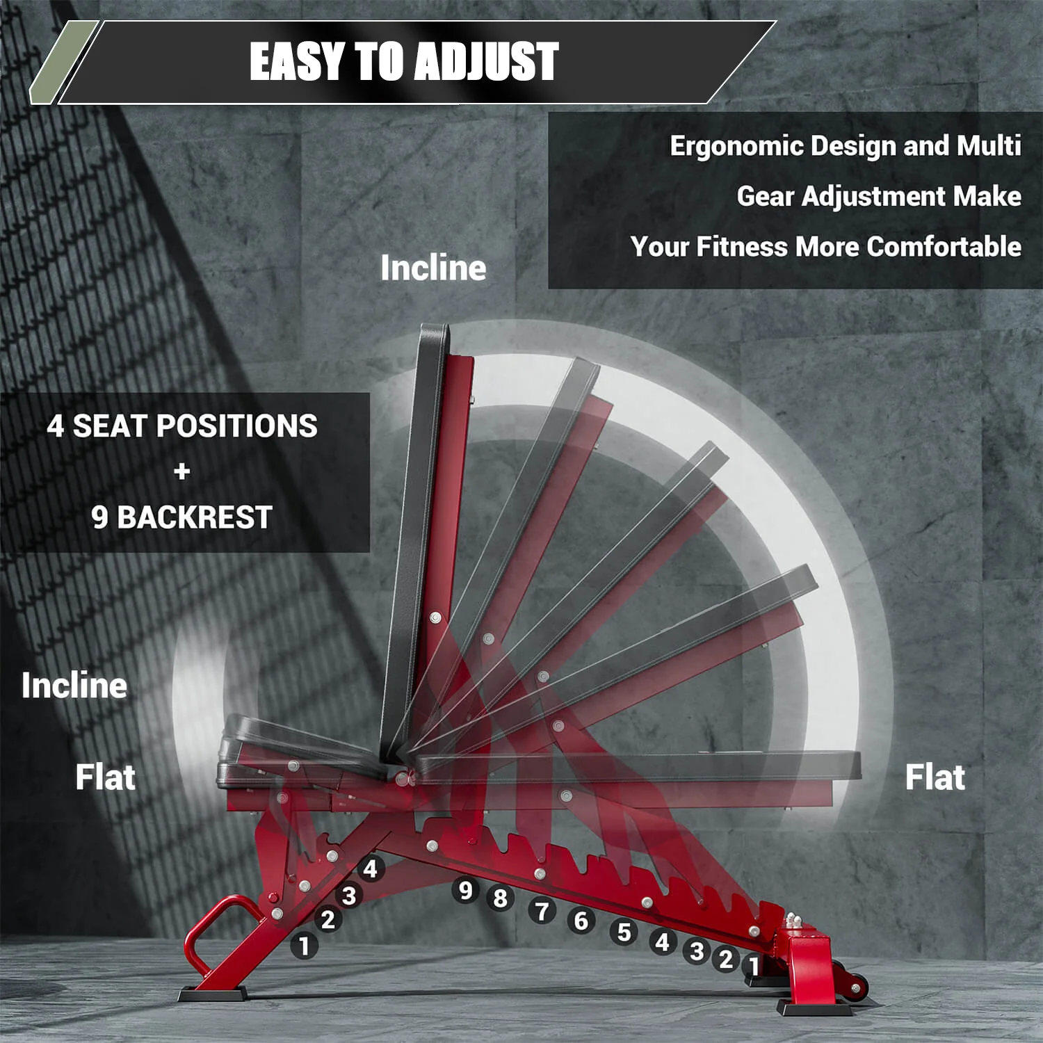 Major Fitness Adjustable Bench | 1300Lbs Capacity Weight Bench PLT01