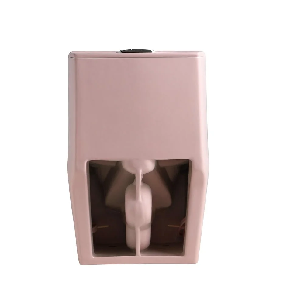 Spaco 1.1/1.6 GPF Dual Flush One-Piece Toilet, Button on Tank top S-trap 12 inches, Elongated Bowl with Soft Close Seat, Water-Saving MAP 1000g, Comfort Chair Seat ADA Height, Light Gray