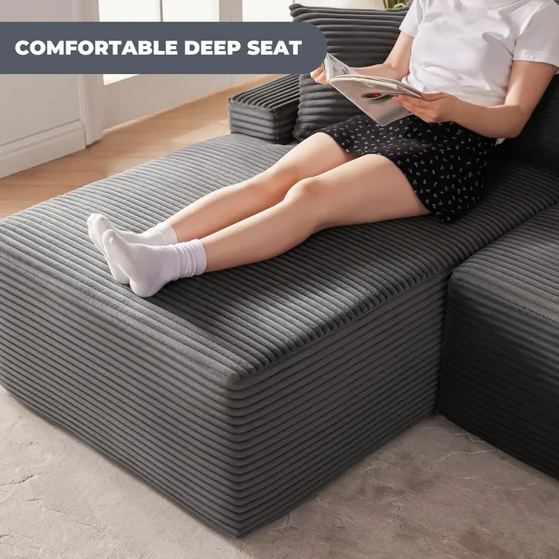 110-Inch Boneless Cloud Sofa: Ultra-Modular Living Room Lounge with Deep. Supportive Seating